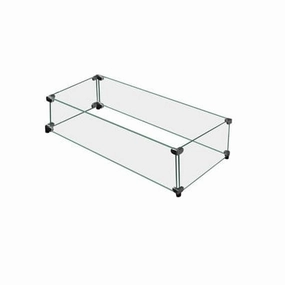 Firegear 77"x21" Linear Tempered Glass Windshield GWS-7721Fireproof mat for under fire pit