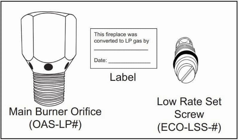 Firegear Kalea Bay Fireplace 48-inch Propane Conversion Kit OFP-48LECO-LPK