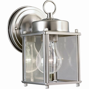 Flat Glass Lantern One Light Wall Lantern Brushed NickelOutdoor wall sconces with motion sensor