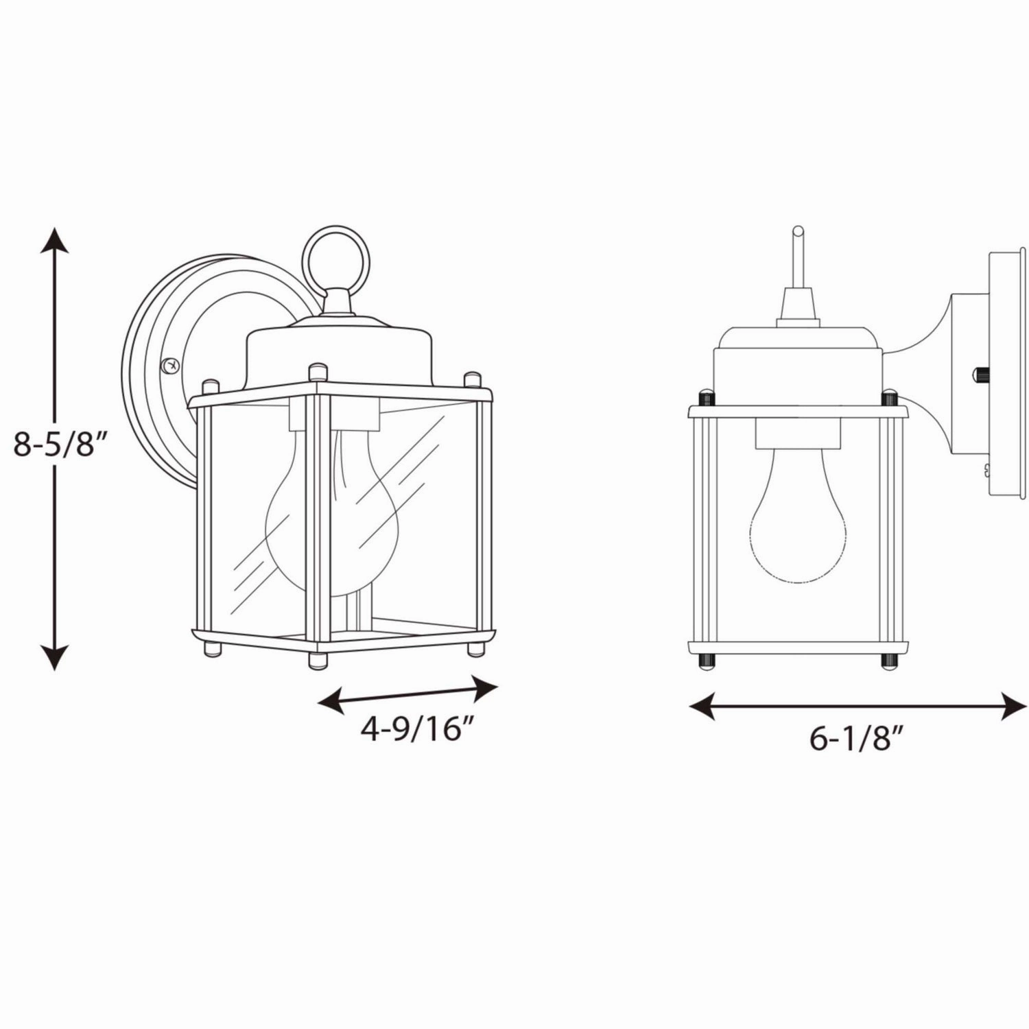 Flat Glass Lantern One Light Wall Lantern Brushed Nickel