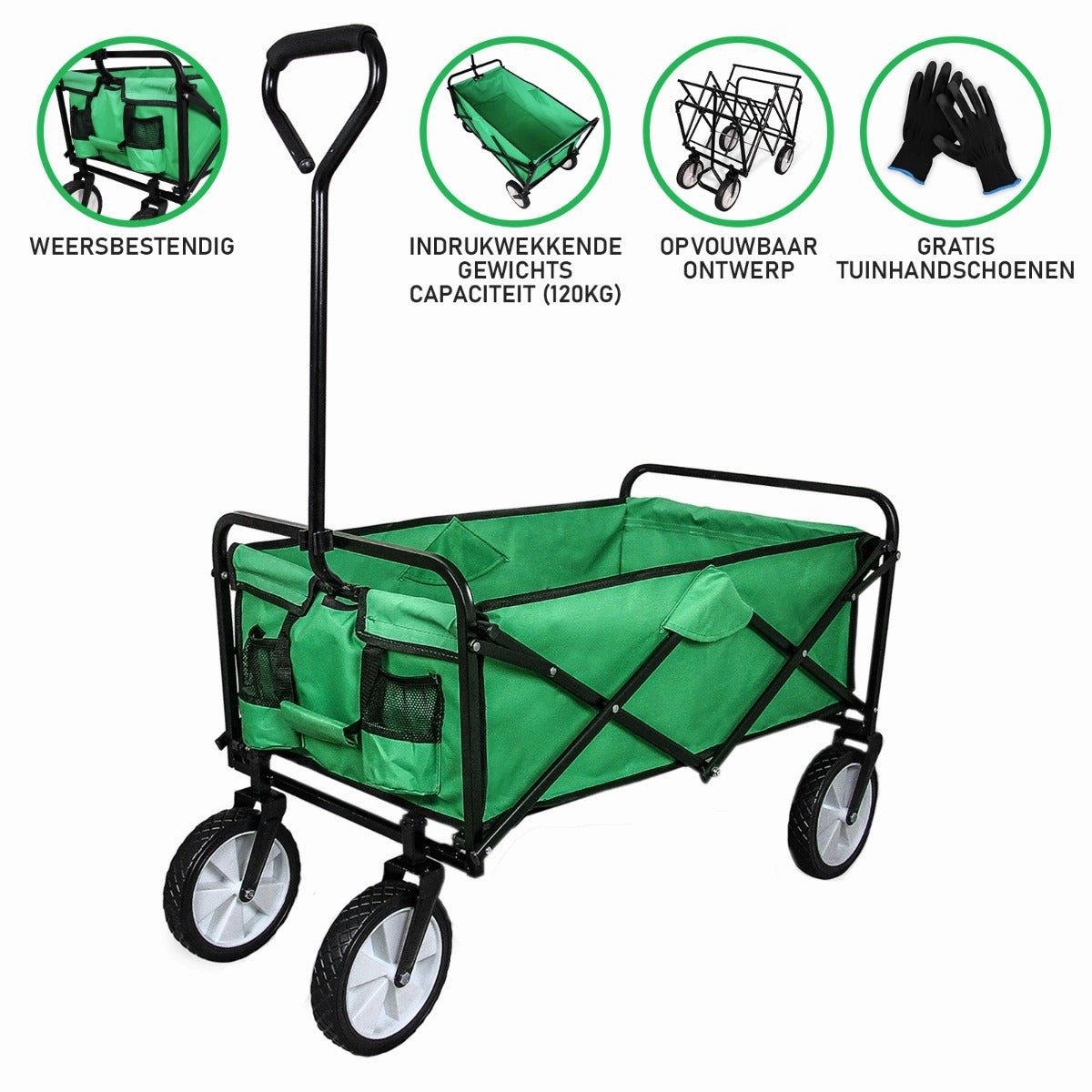 Foldable Garden Cart Green