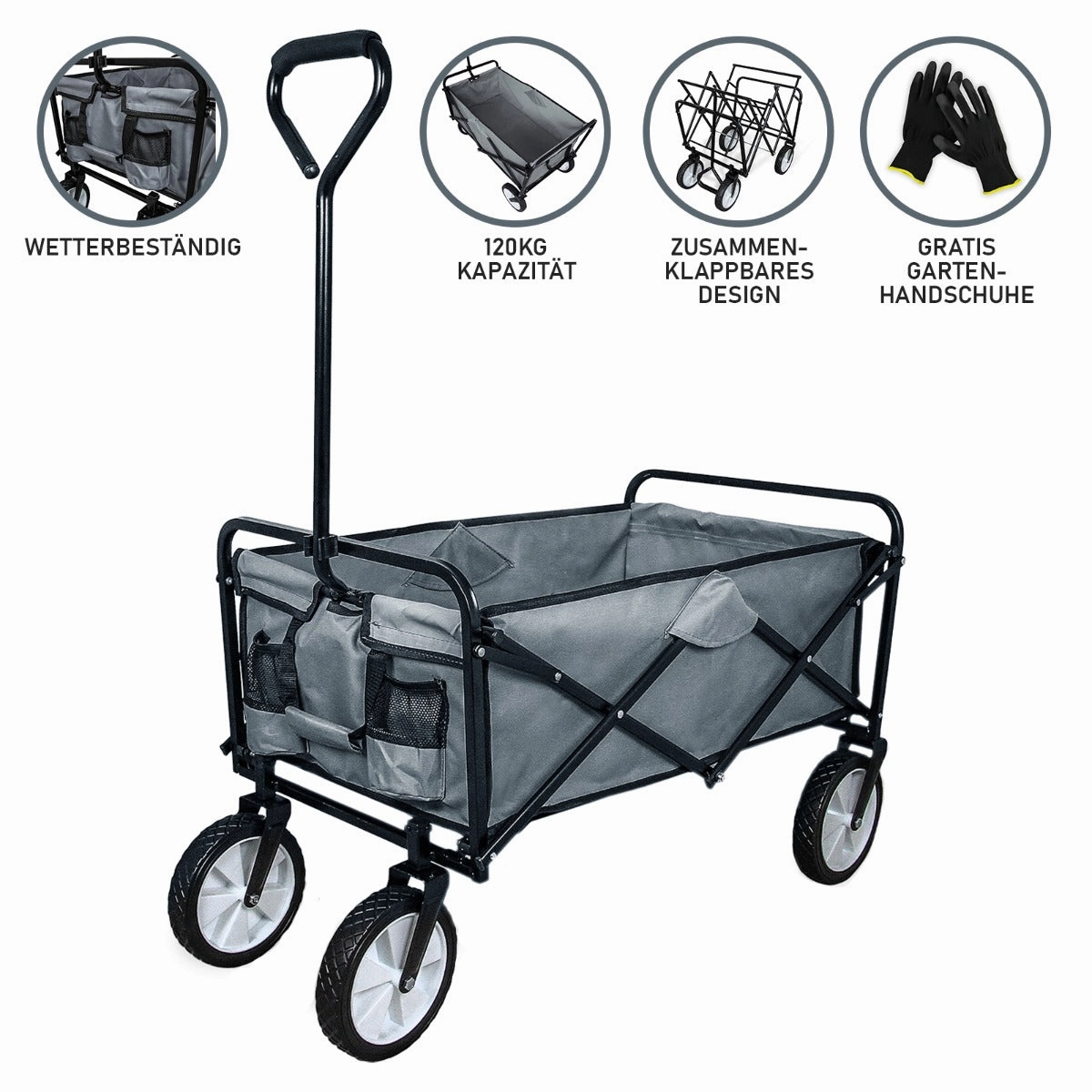 Foldable Garden Cart Grey