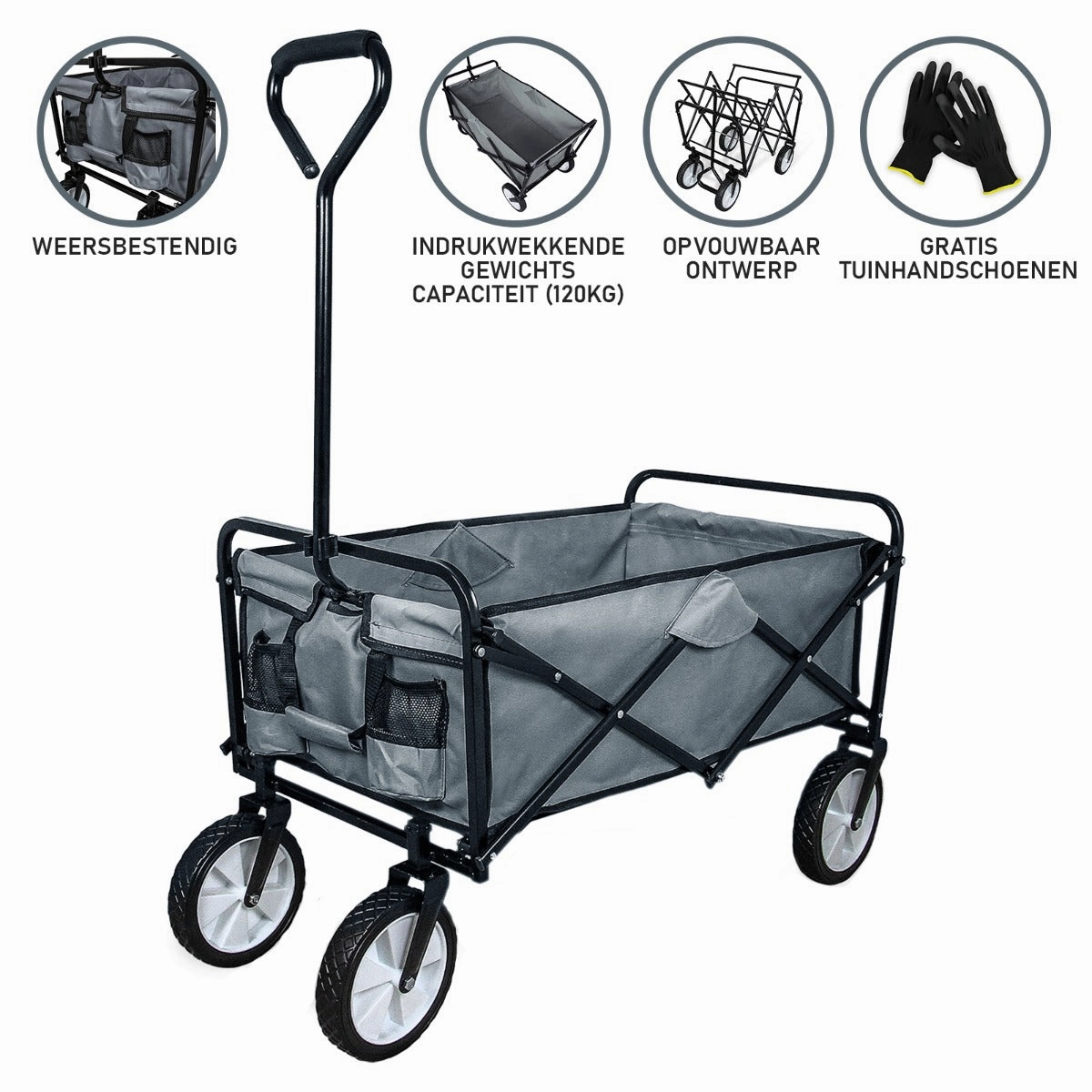 Foldable Garden Cart Grey