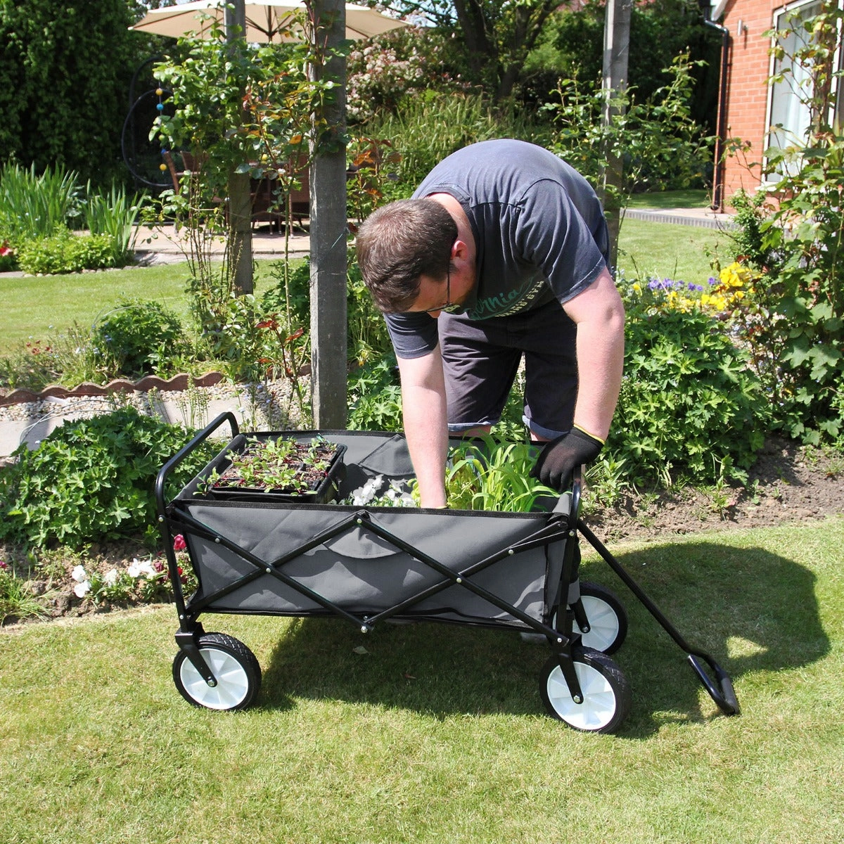 Foldable Garden Cart Grey