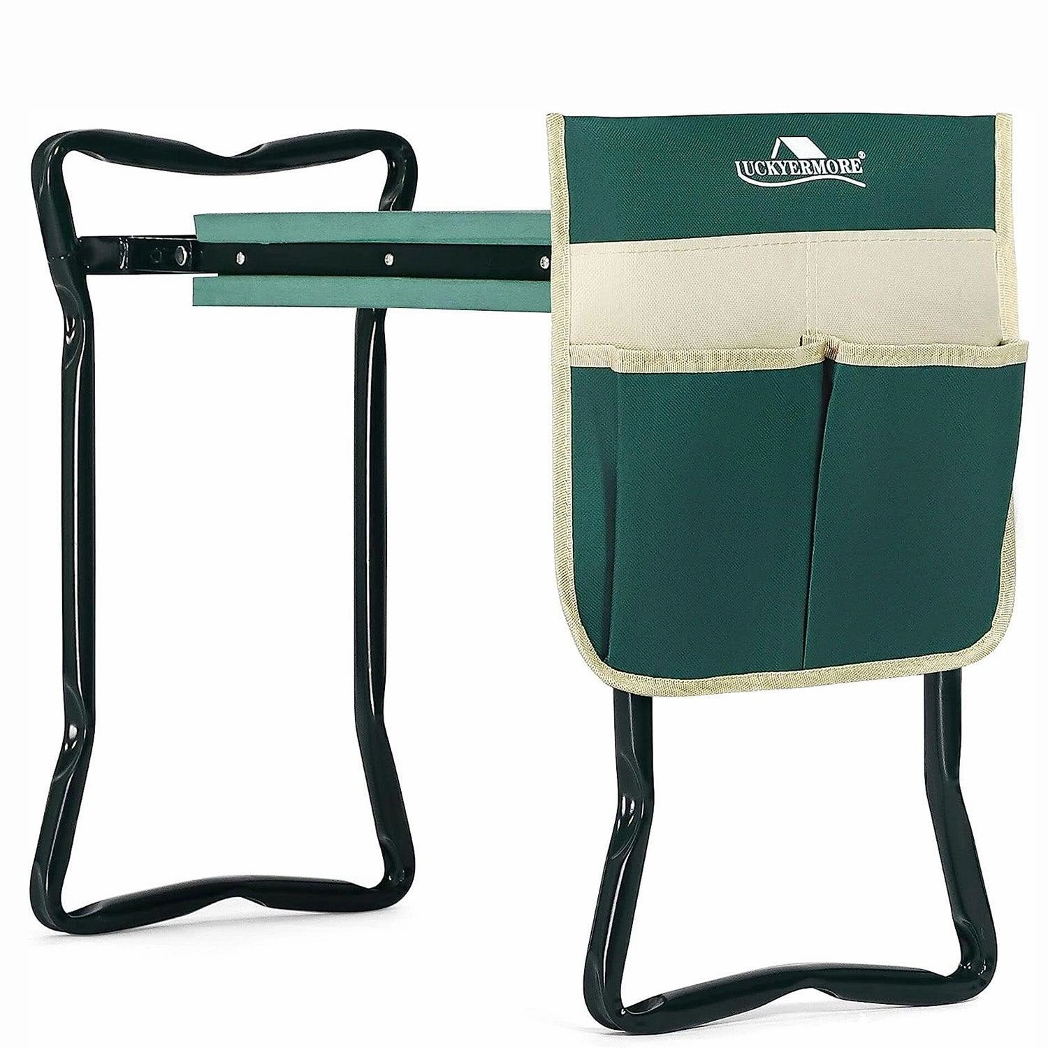 Folding Garden Kneeler and Seat Garden Bench Lightweight Garden Stools with Tool Pouch and Soft Kneeling Pad ergonomic garden hand tools for seniors