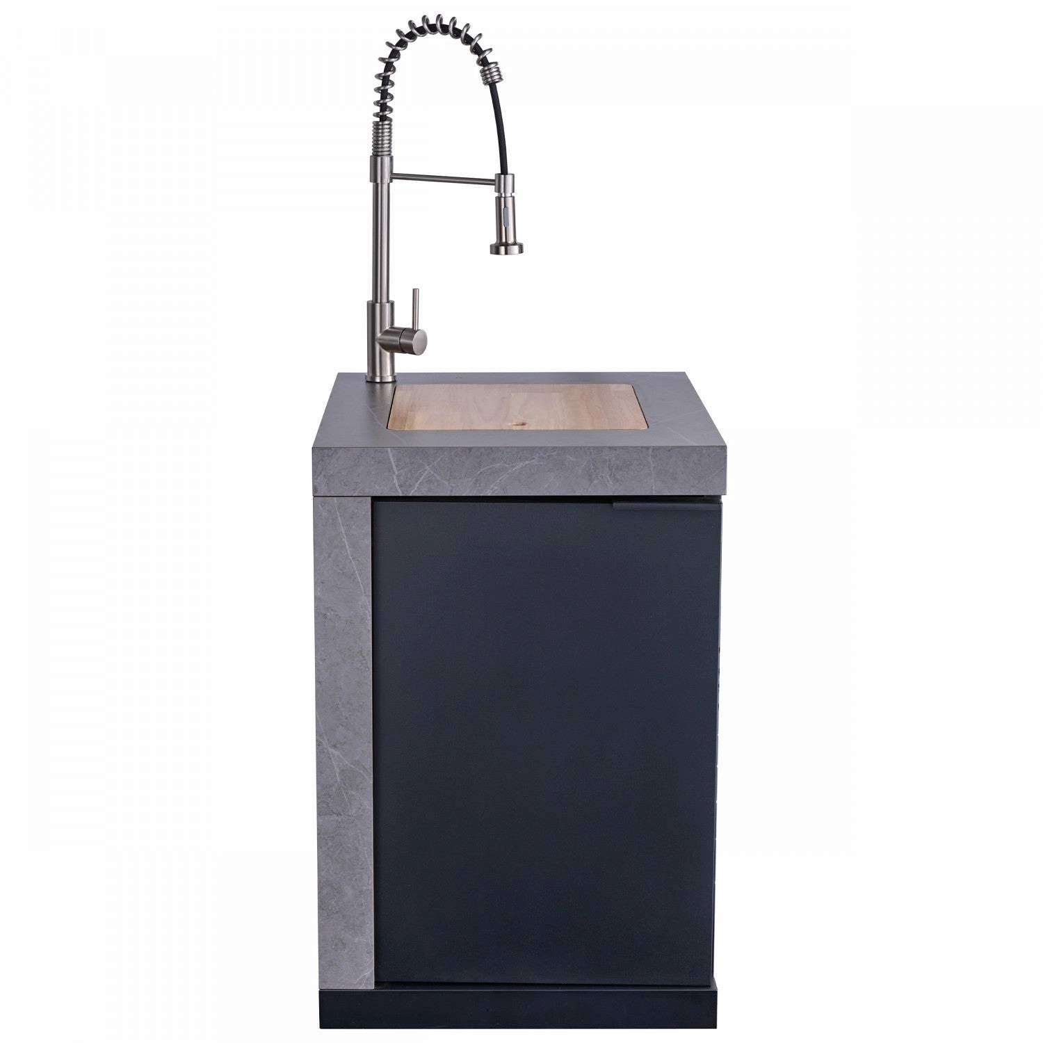 Forno Rimini Gray Countertop Outdoor Kitchen with 30" 62,600 BTU BBQ and Beverage Centre - FODKT2544BLK