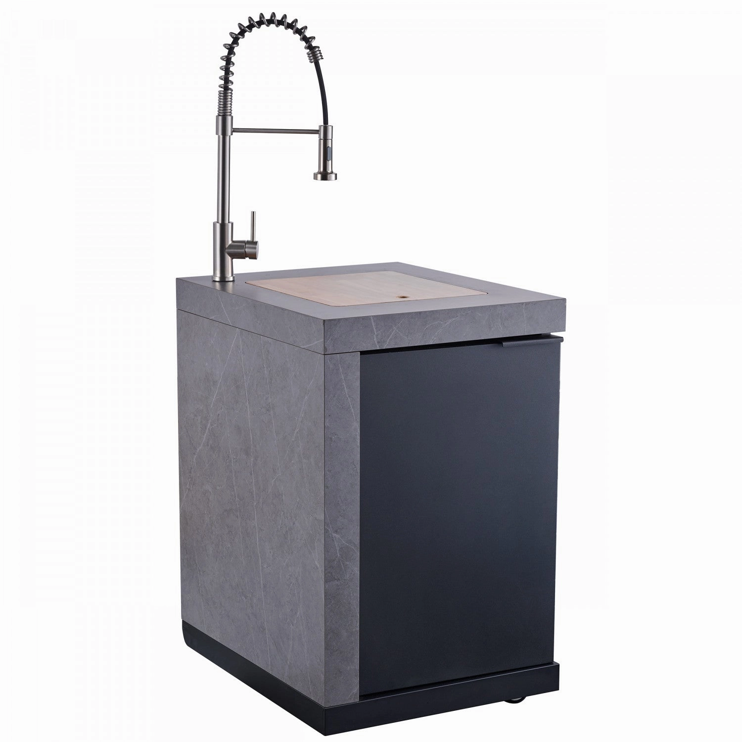 Forno Rimini Gray Countertop Outdoor Kitchen with 30" 62,600 BTU BBQ and Beverage Centre - FODKT2544BLK