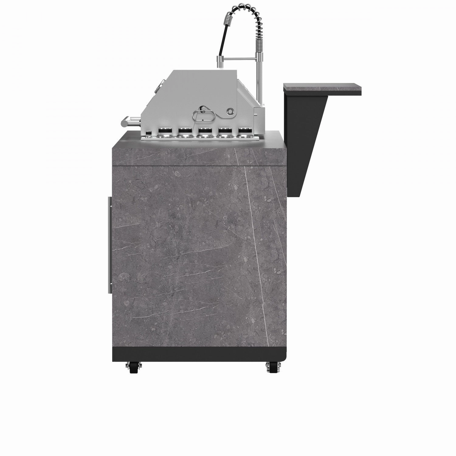 Forno Rimini Gray Countertop Outdoor Kitchen with 30" 62,600 BTU BBQ and Beverage Centre - FODKT2544BLK