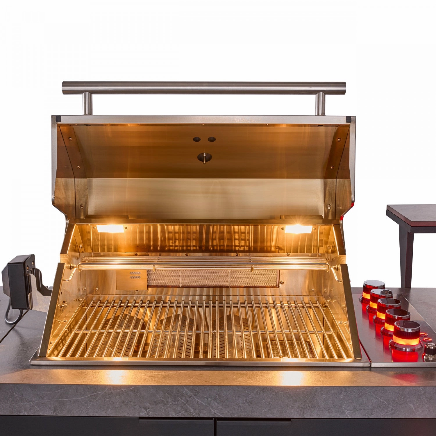 Forno Rimini Gray Countertop Outdoor Kitchen with 30" 62,600 BTU BBQ and Beverage Centre - FODKT2544BLK
