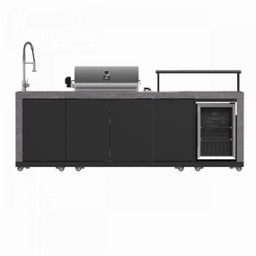 Forno Rimini Gray Countertop Outdoor Kitchen with 30" 62,600 BTU BBQ and Beverage Centre - FODKT2544BLK outdoor griddle for camping trips