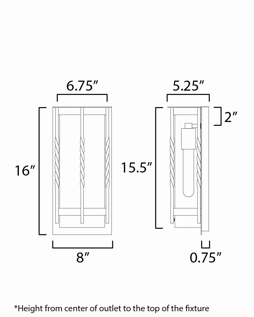Foundry One Light Outdoor Wall Sconce Black