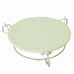 Fresh Grills 3 in 1 Pizza Stone, Elevator and Heat Deflector for Kamado BBQ Ovens luxury outdoor cooking system setup