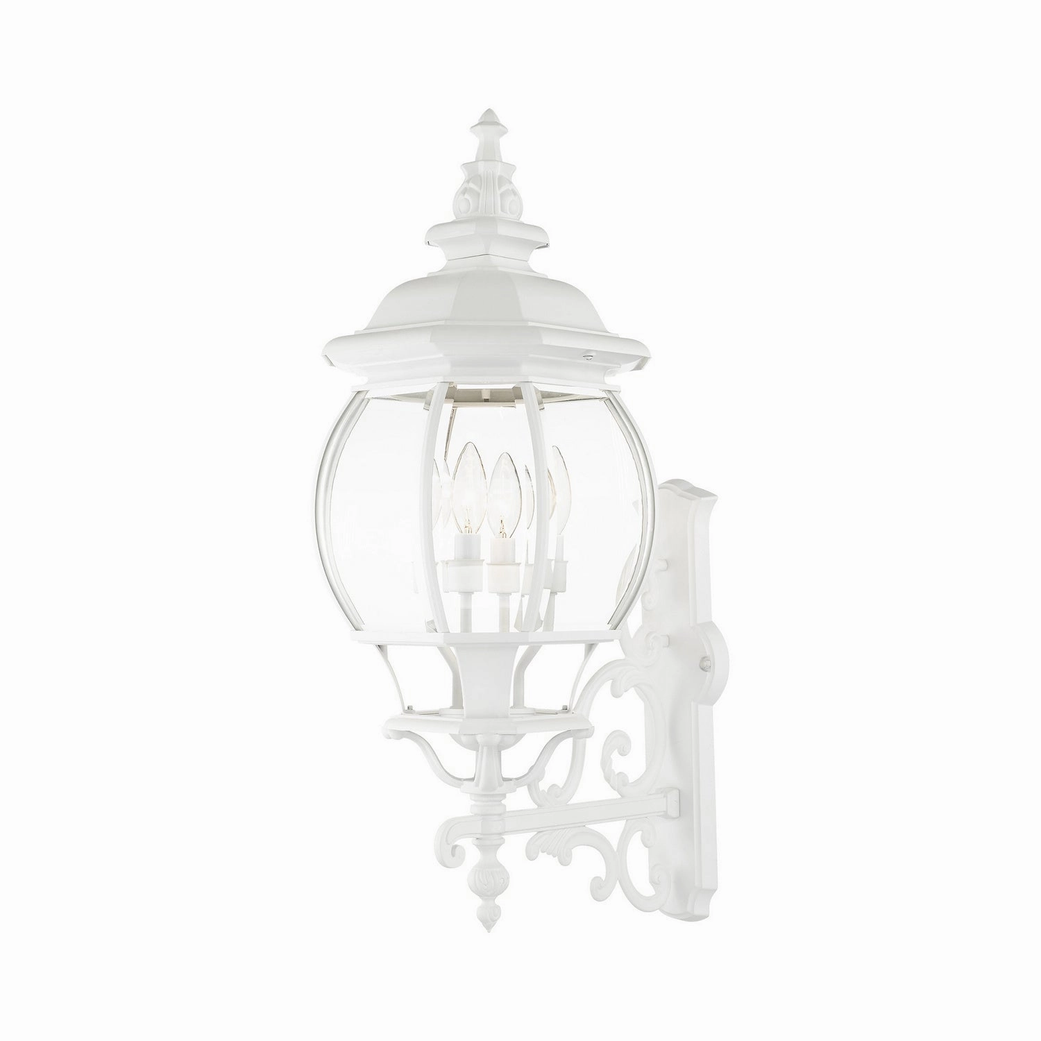 Frontenac Four Light Outdoor Wall Lantern Textured WhiteOutdoor wall sconces with motion sensor