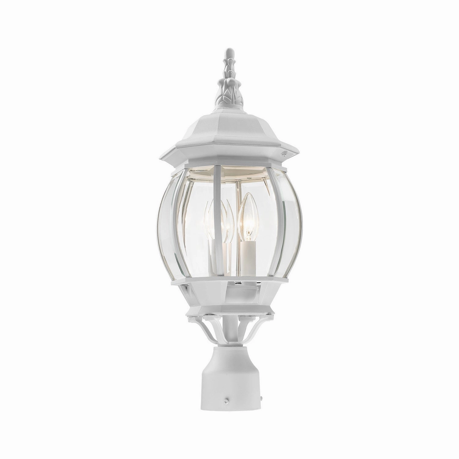 Frontenac Three Light Outdoor Post Top Lantern Textured White