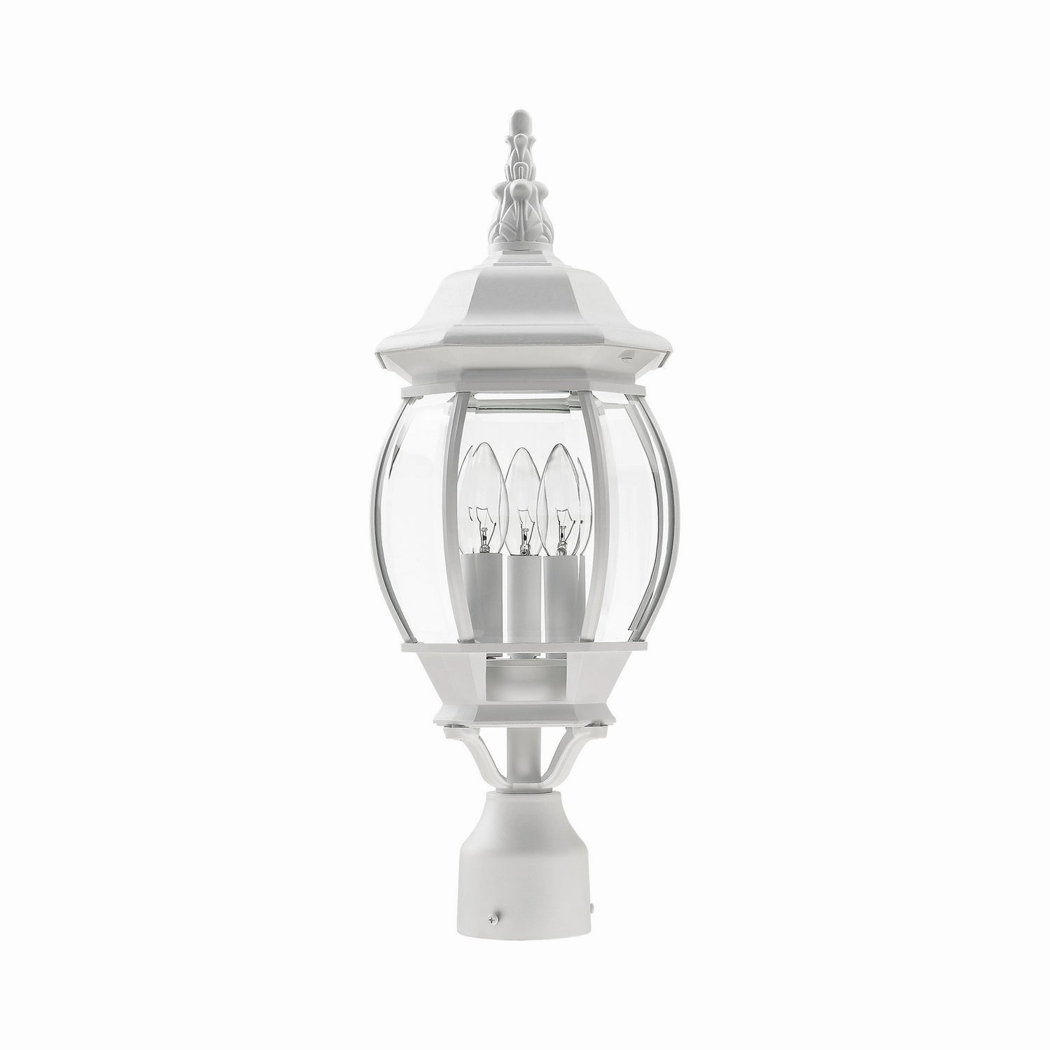 Frontenac Three Light Outdoor Post Top Lantern Textured White