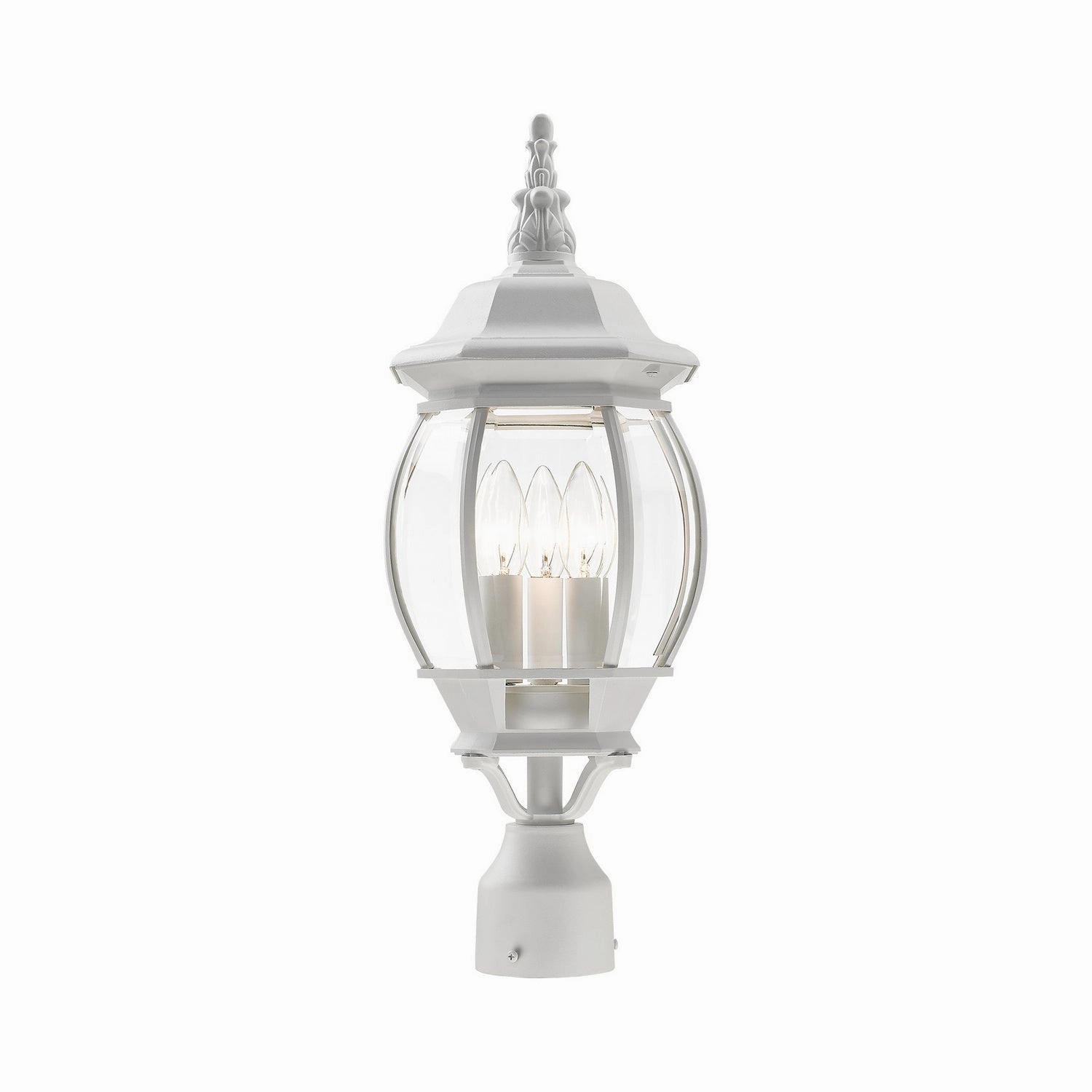 Frontenac Three Light Outdoor Post Top Lantern Textured WhiteOutdoor wall sconces with motion sensor