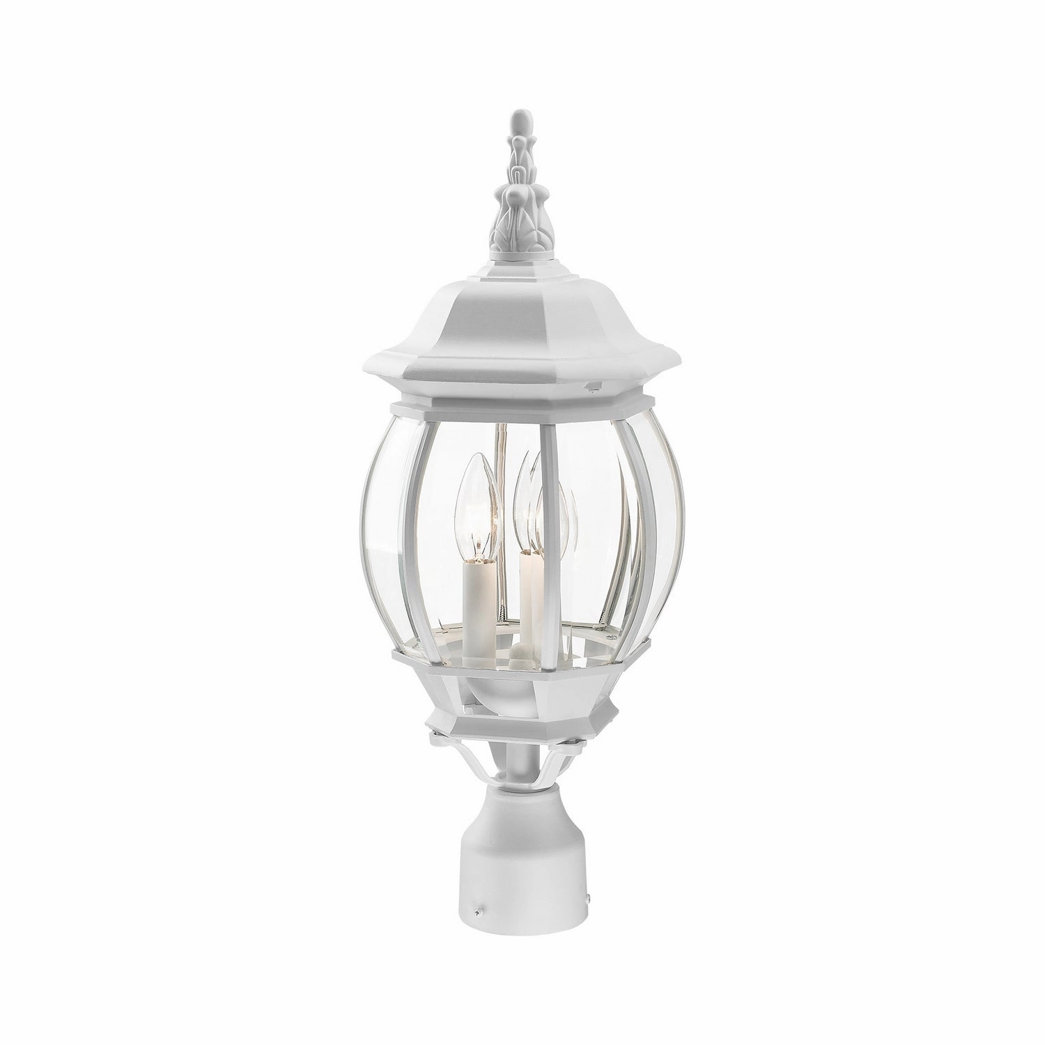 Frontenac Three Light Outdoor Post Top Lantern Textured White
