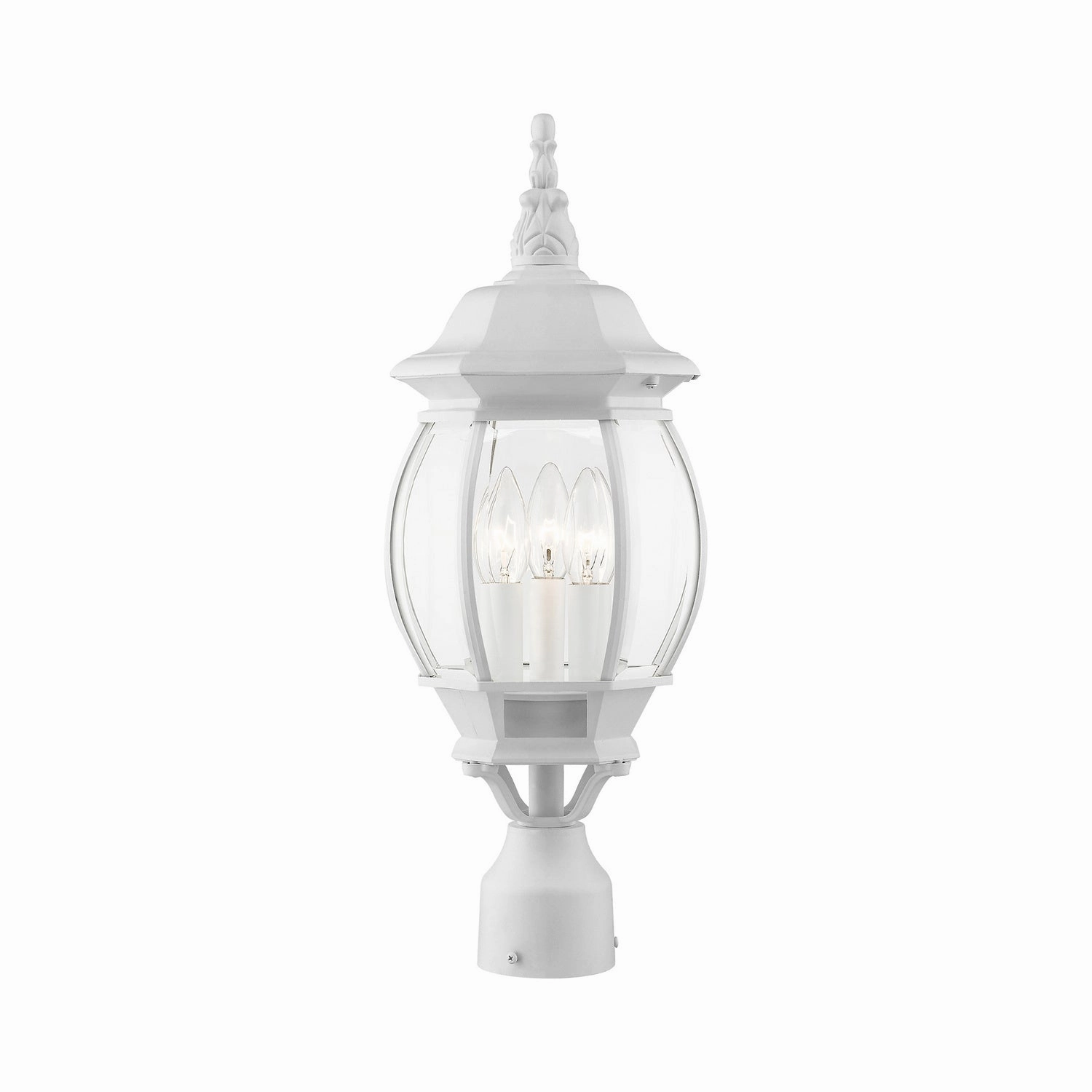 Frontenac Three Light Outdoor Post Top Lantern Textured White