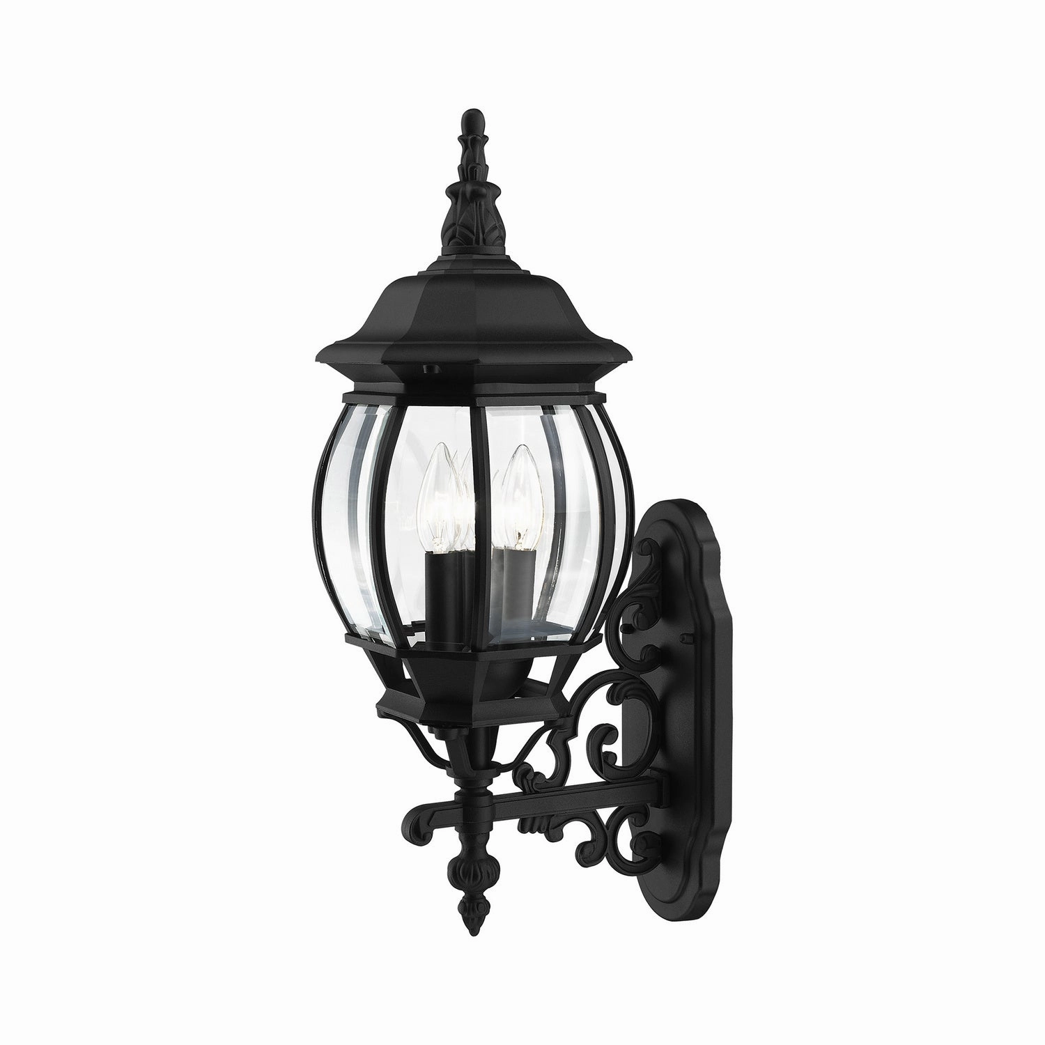 Frontenac Three Light Outdoor Wall Lantern Textured Black