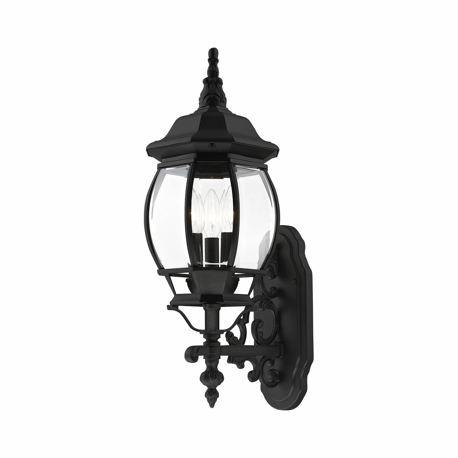 Frontenac Three Light Outdoor Wall Lantern Textured BlackOutdoor wall sconces with motion sensor