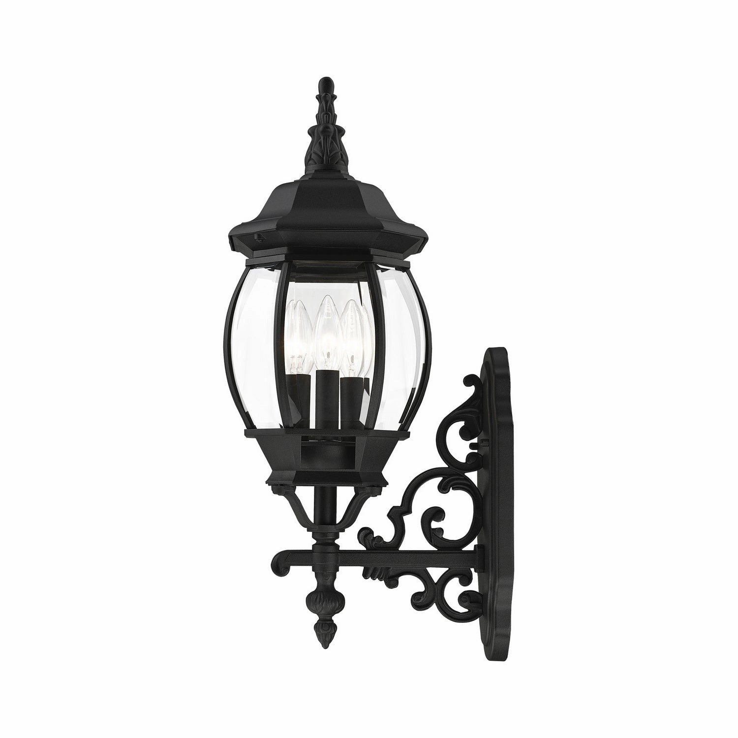 Frontenac Three Light Outdoor Wall Lantern Textured Black
