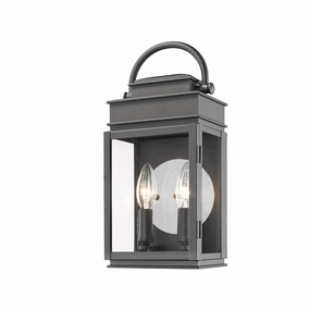 Fulton Two Light Outdoor Wall Mount BlackOutdoor wall sconces with motion sensor