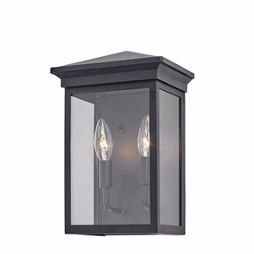Gable Two Light Outdoor Wall Mount BlackOutdoor wall sconces with motion sensor