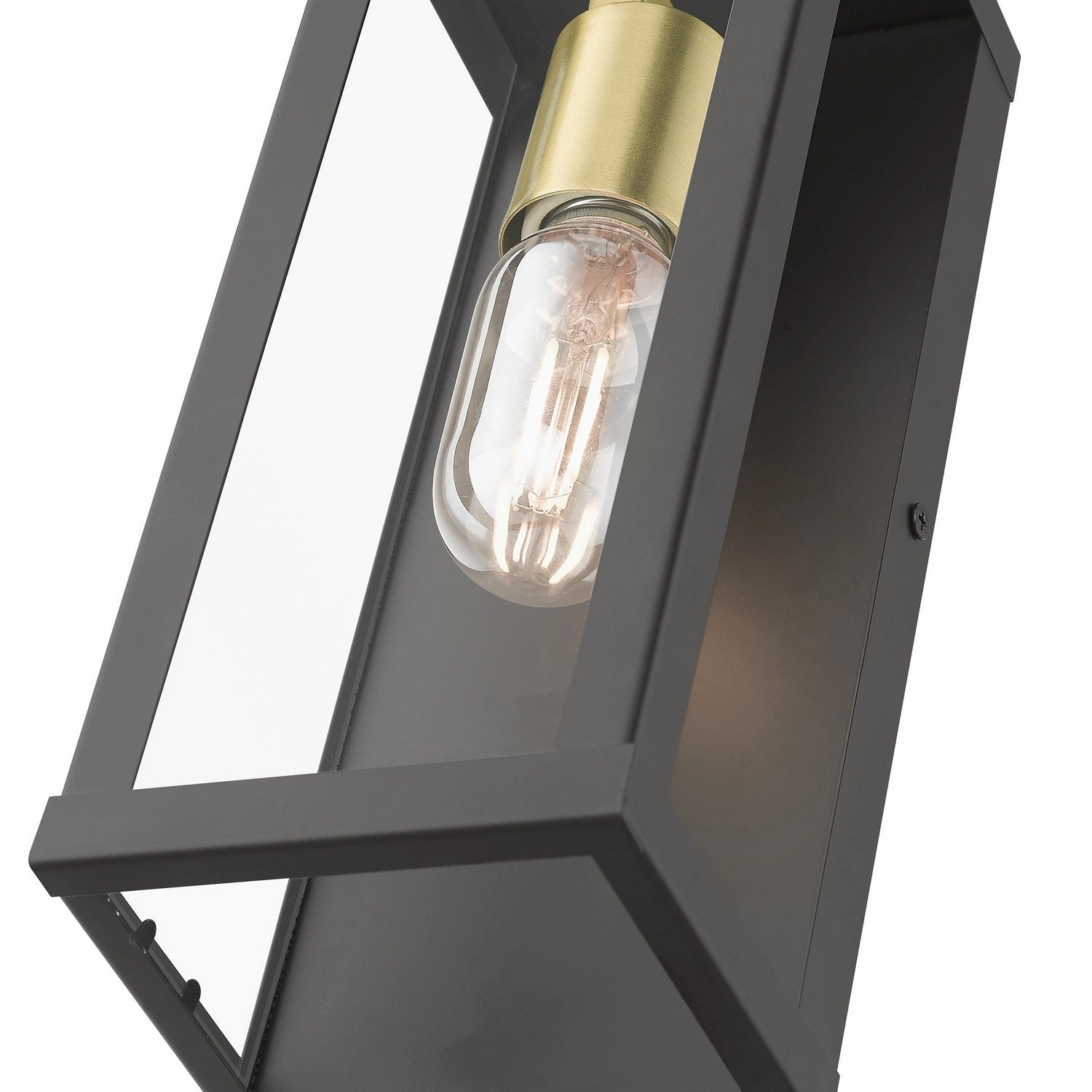 Gaffney One Light Outdoor Wall Lantern Bronze with Antique Gold