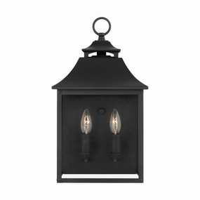 Galena Two Light Outdoor Wall Sconce Textured BlackOutdoor wall sconces with motion sensor
