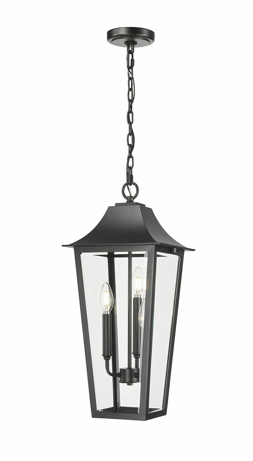Gannon Three Light Outdoor Chain Mount Ceiling Fixture BlackOutdoor wall sconces with motion sensor