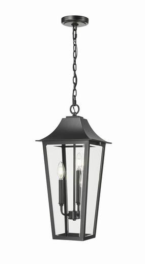 Gannon Three Light Outdoor Chain Mount Ceiling Fixture BlackOutdoor wall sconces with motion sensor
