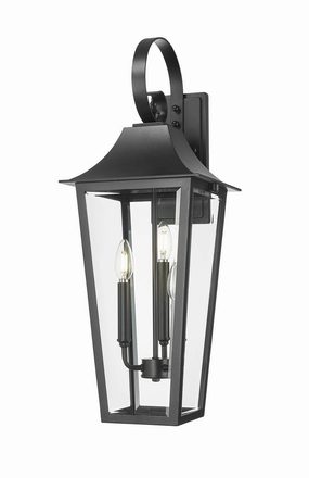 Gannon Three Light Outdoor Wall Light BlackOutdoor wall sconces with motion sensor