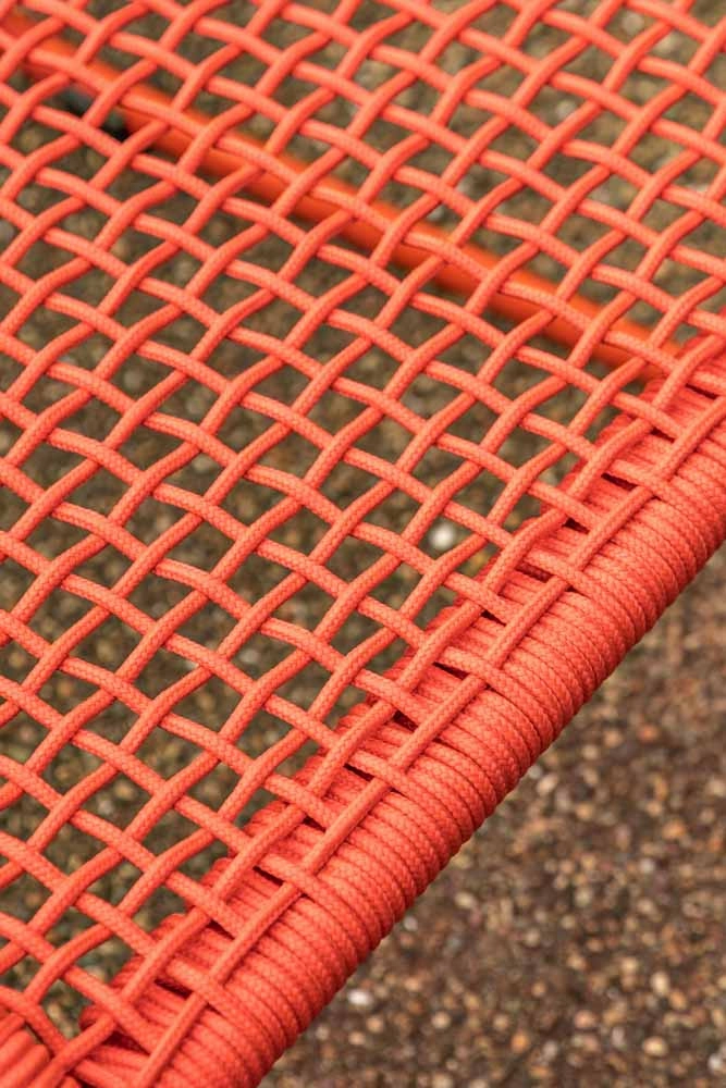 Garden Lounge Chair & Footstool in Bright Orange
