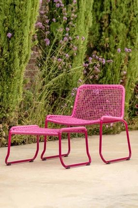 Garden Lounge Chair & Footstool In Hot Pinkoutdoor garden decorative ornaments