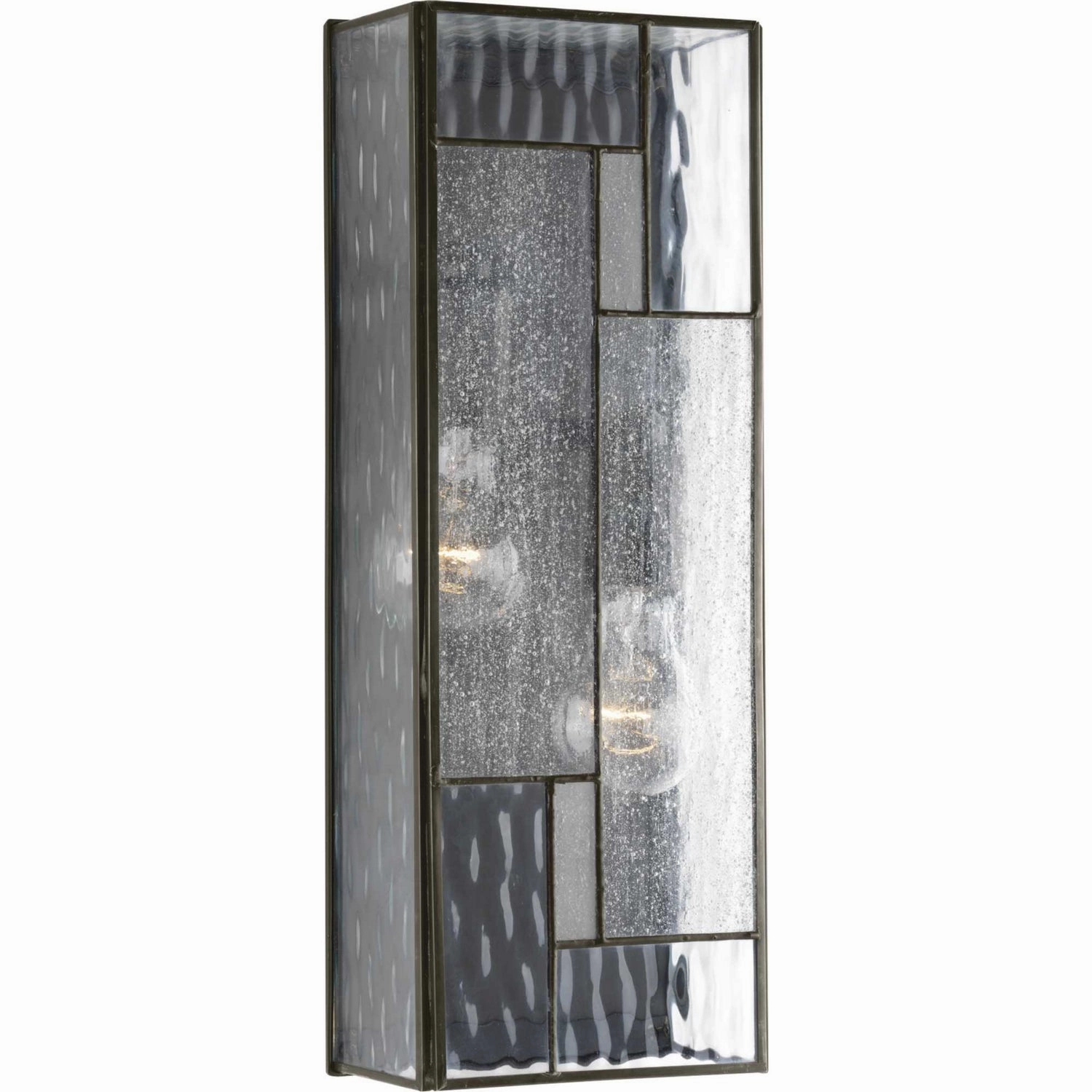 Geometric Two Light Wall Lantern Architectural BronzeOutdoor wall sconces with motion sensor