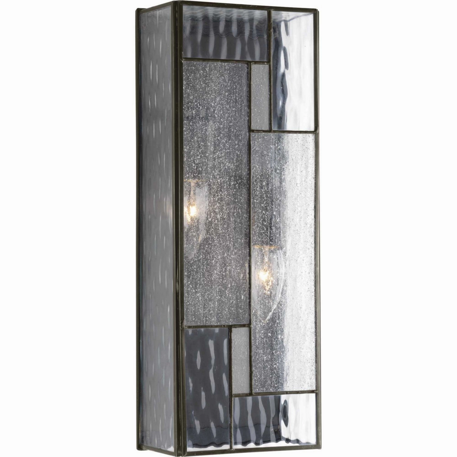 Geometric Two Light Wall Lantern Architectural Bronze