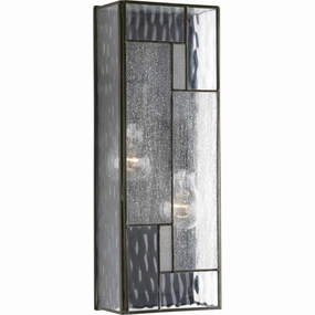 Geometric Two Light Wall Lantern Architectural BronzeOutdoor wall sconces with motion sensor