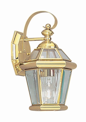 Georgetown One Light Outdoor Wall Lantern Polished BrassOutdoor wall sconces with motion sensor
