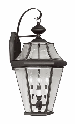 Georgetown Three Light Outdoor Wall Lantern BlackOutdoor wall sconces with motion sensor