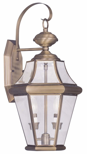 Georgetown Two Light Outdoor Wall Lantern Antique BrassOutdoor wall sconces with motion sensor