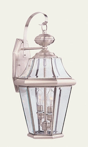 Georgetown Two Light Outdoor Wall Lantern Brushed NickelOutdoor wall sconces with motion sensor