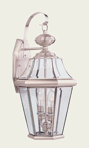 Georgetown Two Light Outdoor Wall Lantern Brushed NickelOutdoor wall sconces with motion sensor