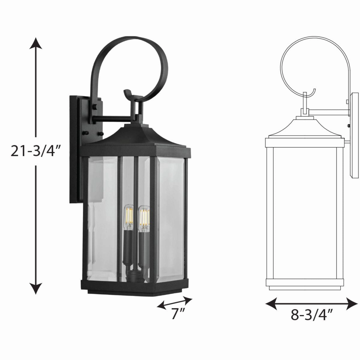 Gibbes Street Two Light Wall Lantern Black