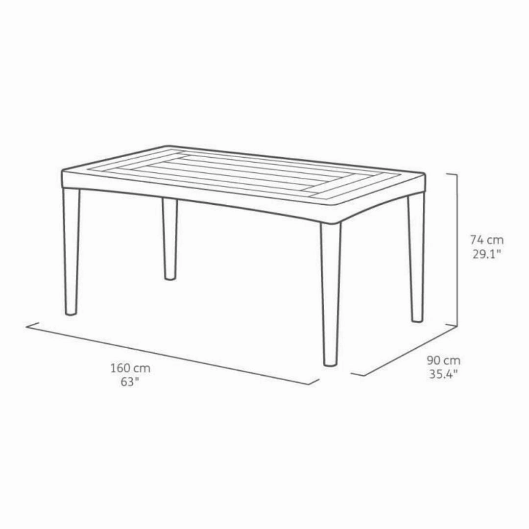 Girona Outdoor Long Dining Table Cappuccino