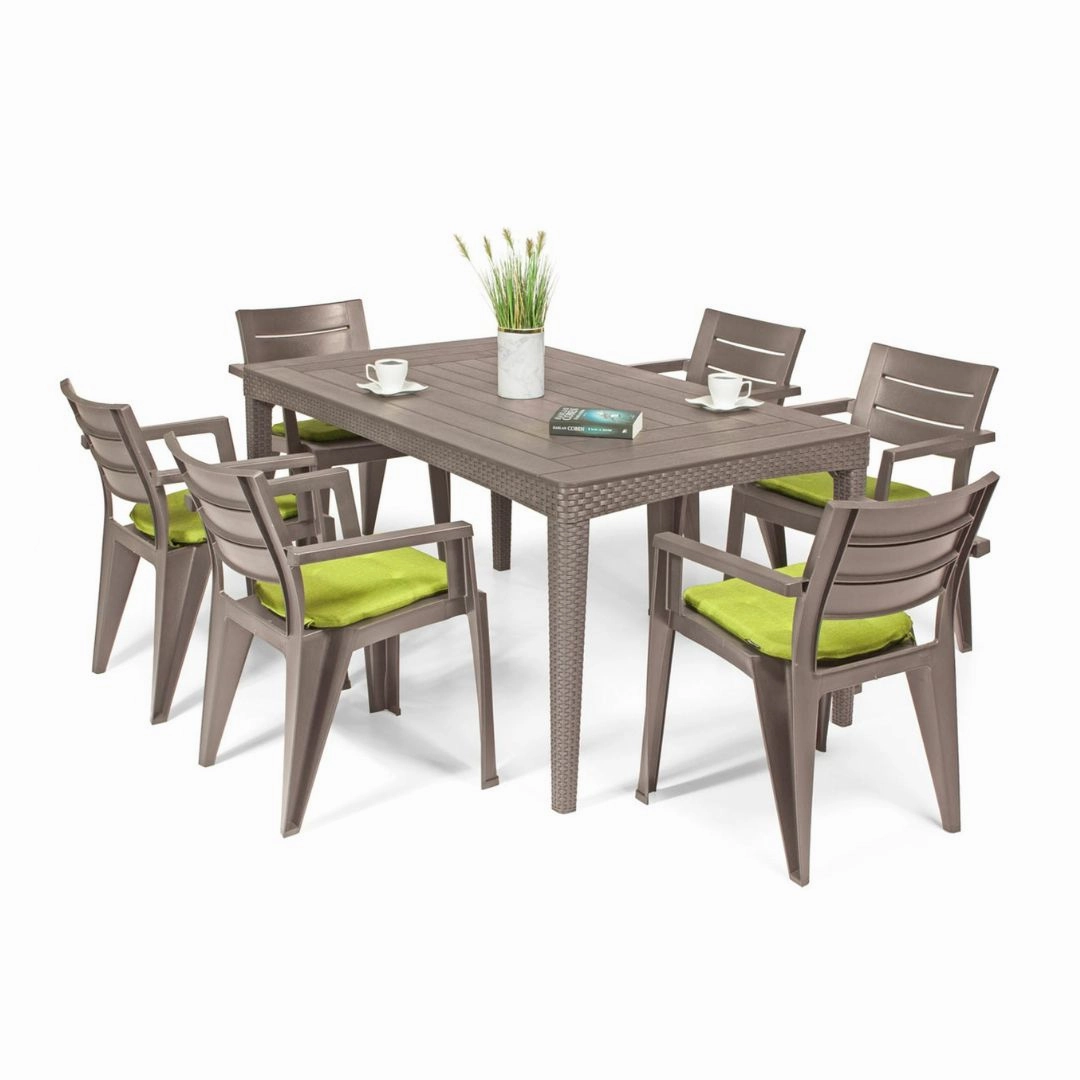 Girona Outdoor Long Dining Table Cappuccino