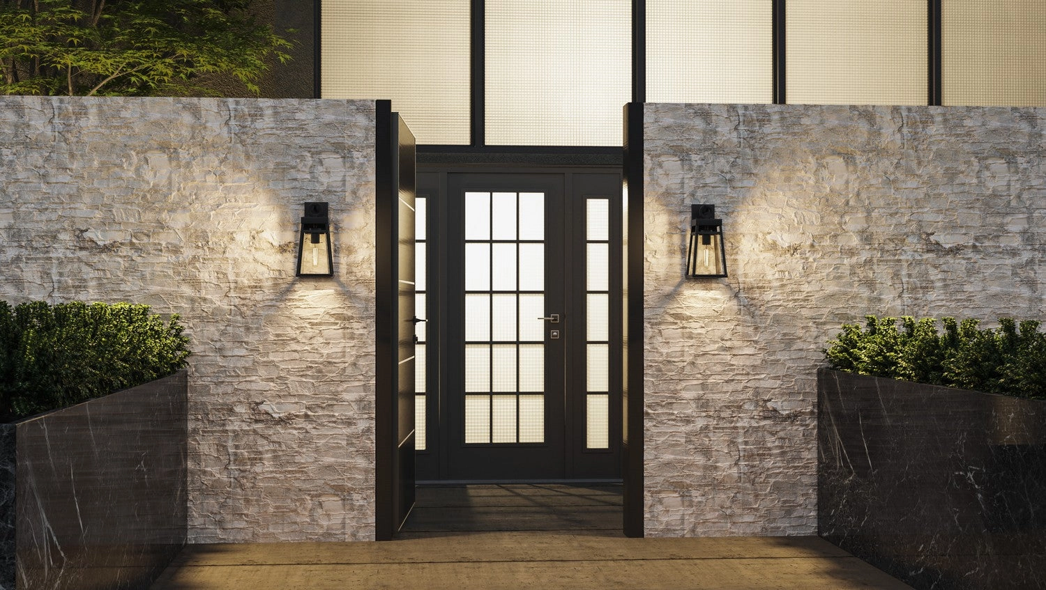 Godfrey One Light Outdoor Wall Mount Matte Black