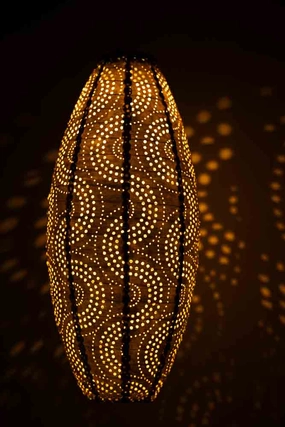 Gold Oval Solar Garden Lanternoutdoor garden decorative ornaments