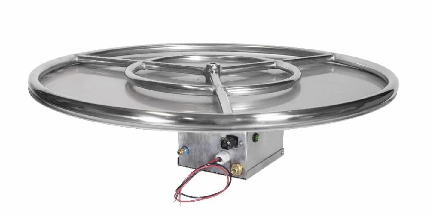 Grand Canyon 30" Round Flat Stack Electronic Start Outdoor Fire Pit Kit RFS-30-WBECSportable outdoor fire pit with lid