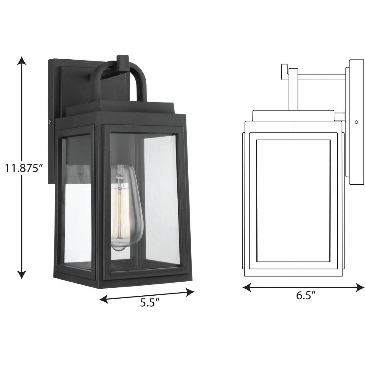 Grandbury One Light Wall Lantern Black