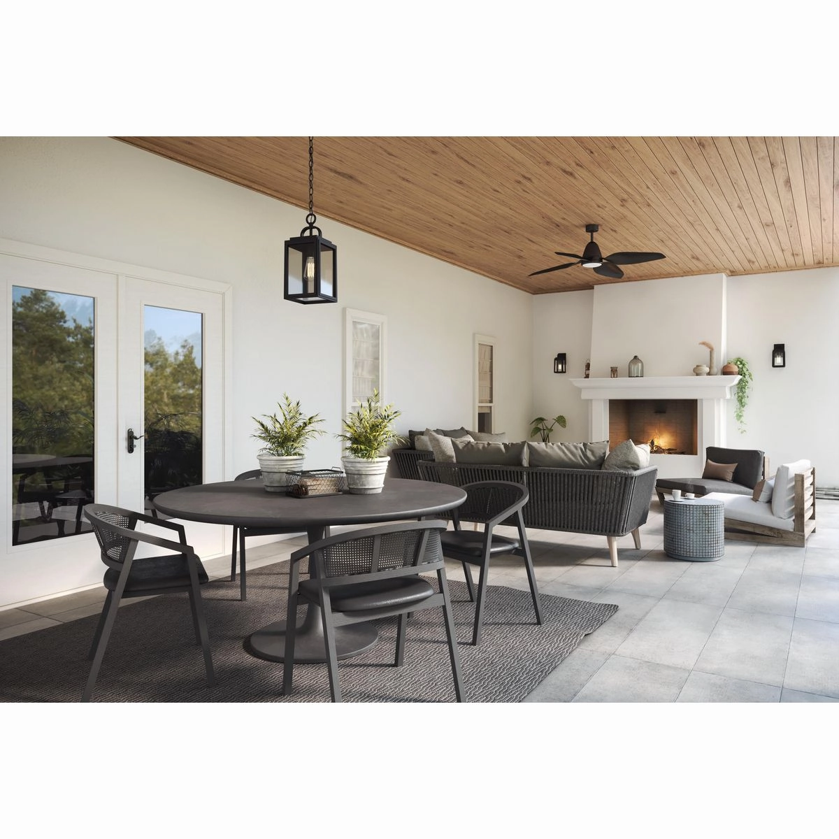 Grandbury One Light Wall Lantern Black